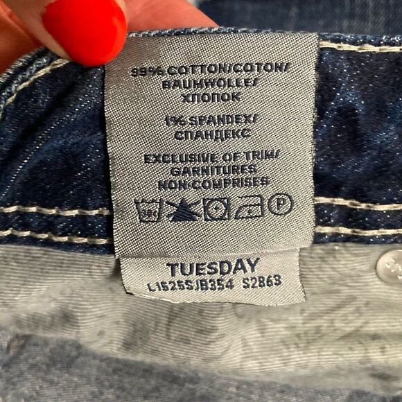 Silver Jeans Womens W29/L31 Blue Tuesday Bootcut Distressed Rip Cowgirl Chic - Picture 4 of 14